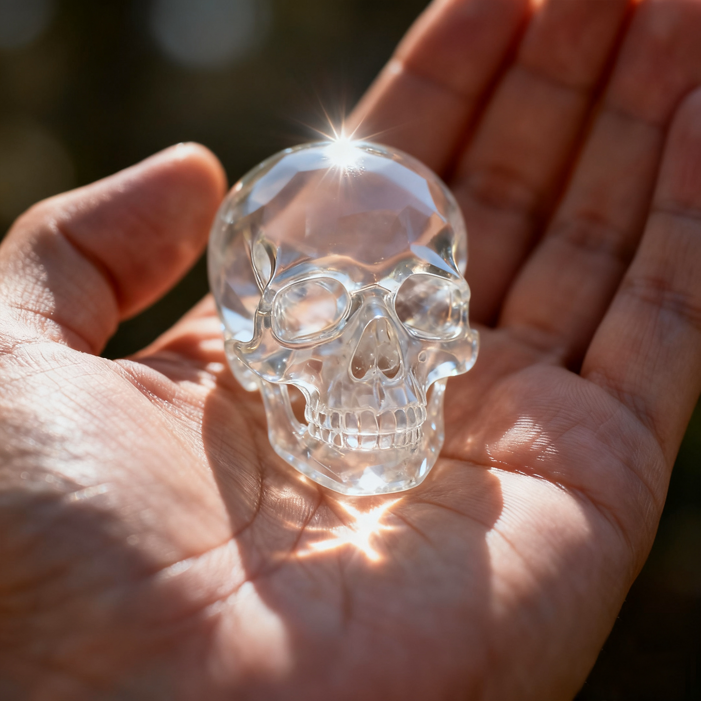 Crâne en cristal de quartz clair de 5 cm – Mini crâne en cristal