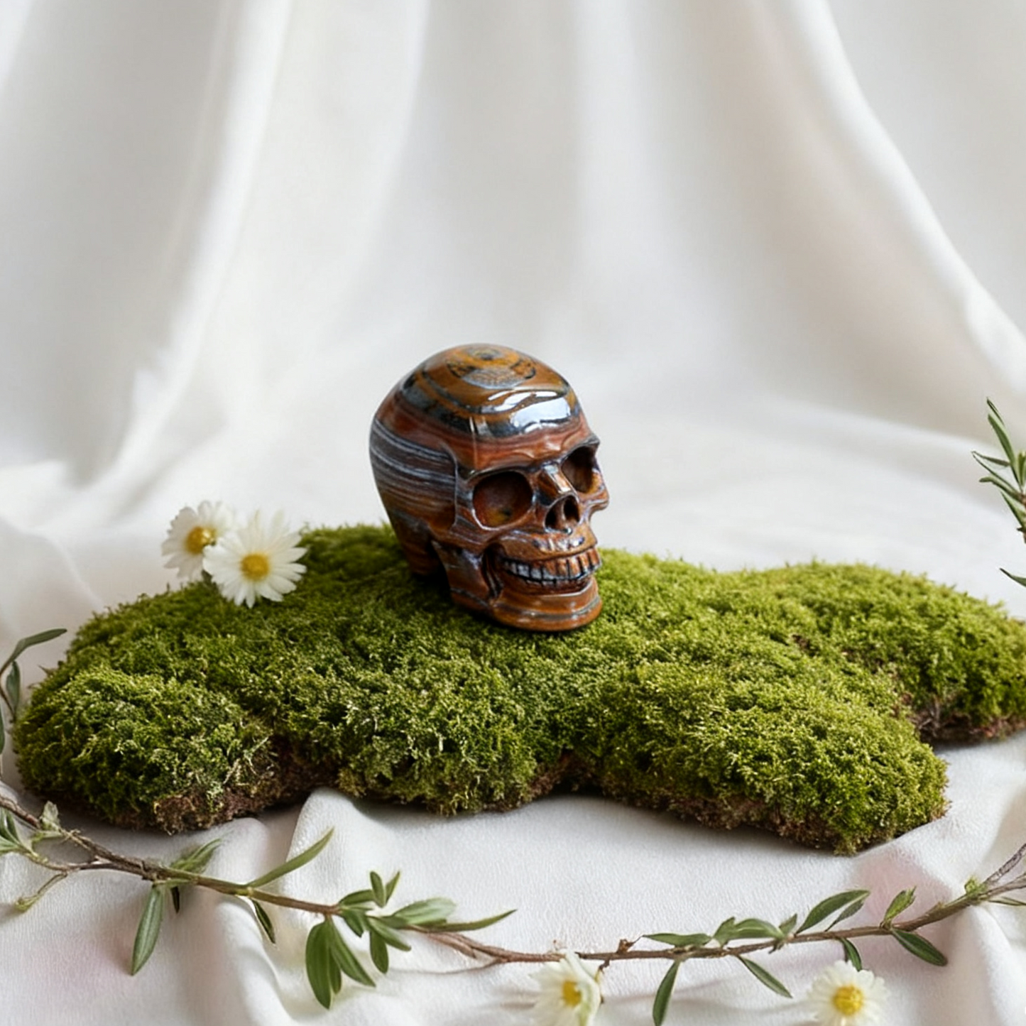 2 Inch Tiger Iron Crystal Skull