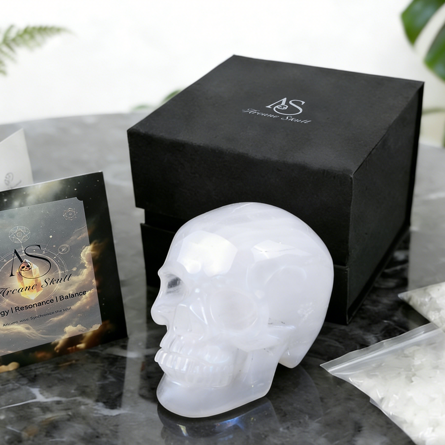4.5 Inch Angola Quartz Crystal Skull – Hand Carved Natural Stone