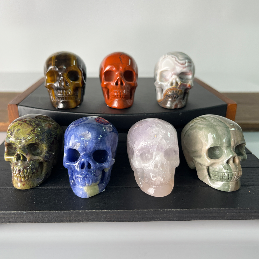 1.75 inch Crystal Skull Collection - Hand Carved Natural Gemstone