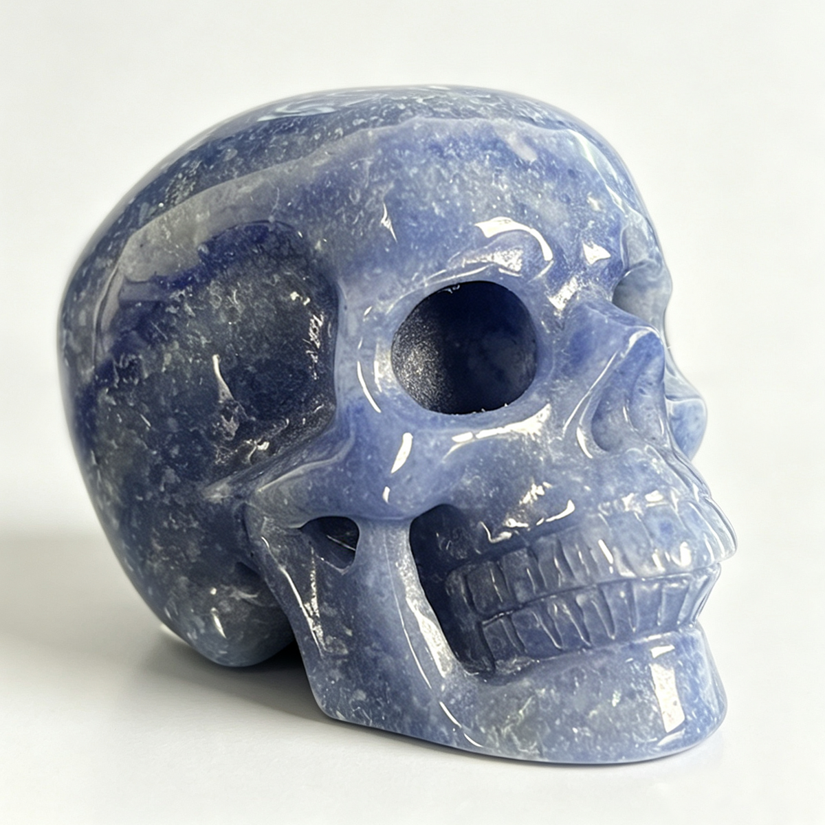 2" Blue Aventurine Crystal Skull - Pattern F