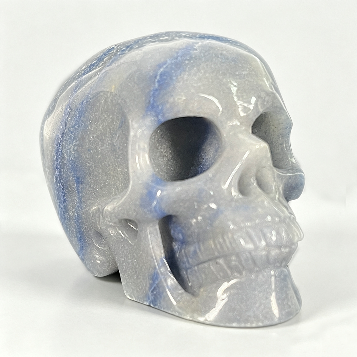 2" Blue Aventurine Crystal Skull - Pattern E