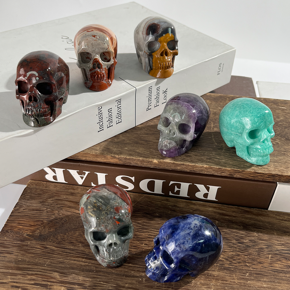 2 inch Crystal Skull Collection - Hand Carved Natural Gemstone