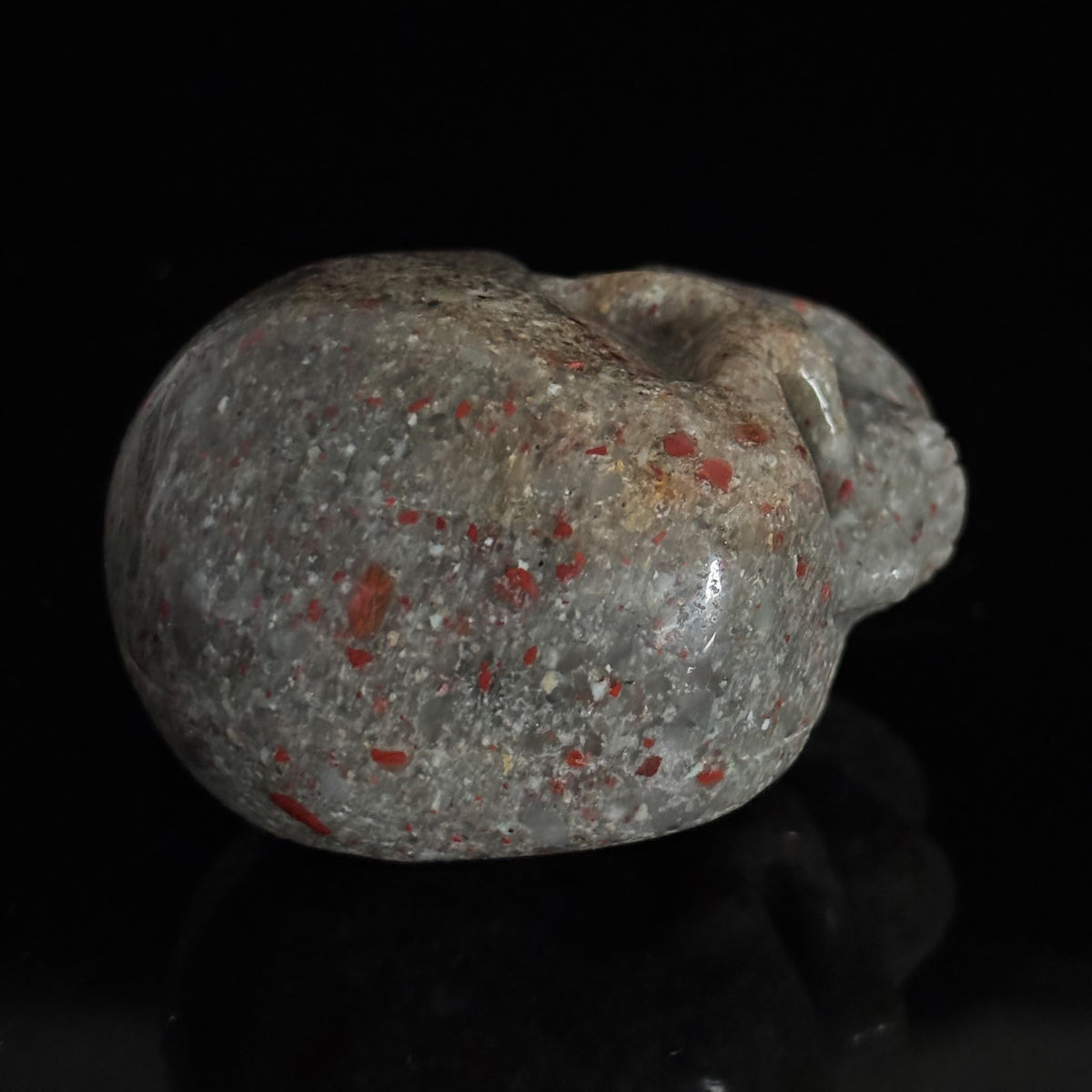 2" African Bloodstone Crystal Skull - Pattern C
