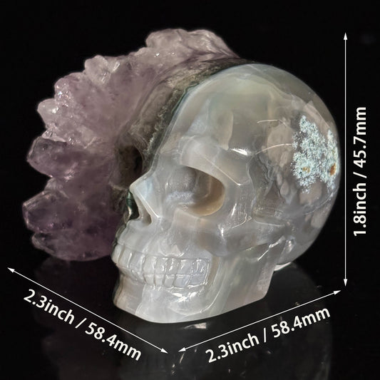 Amethyst Cluster Crystal Skull - Pattern D