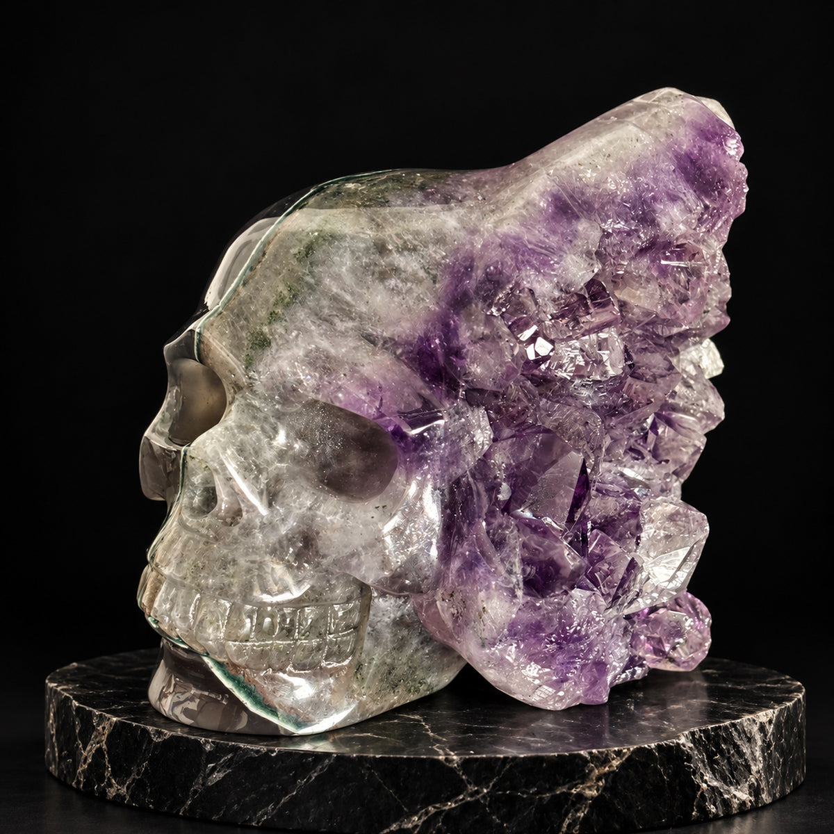Amethyst Cluster Crystal Skull - Pattern I
