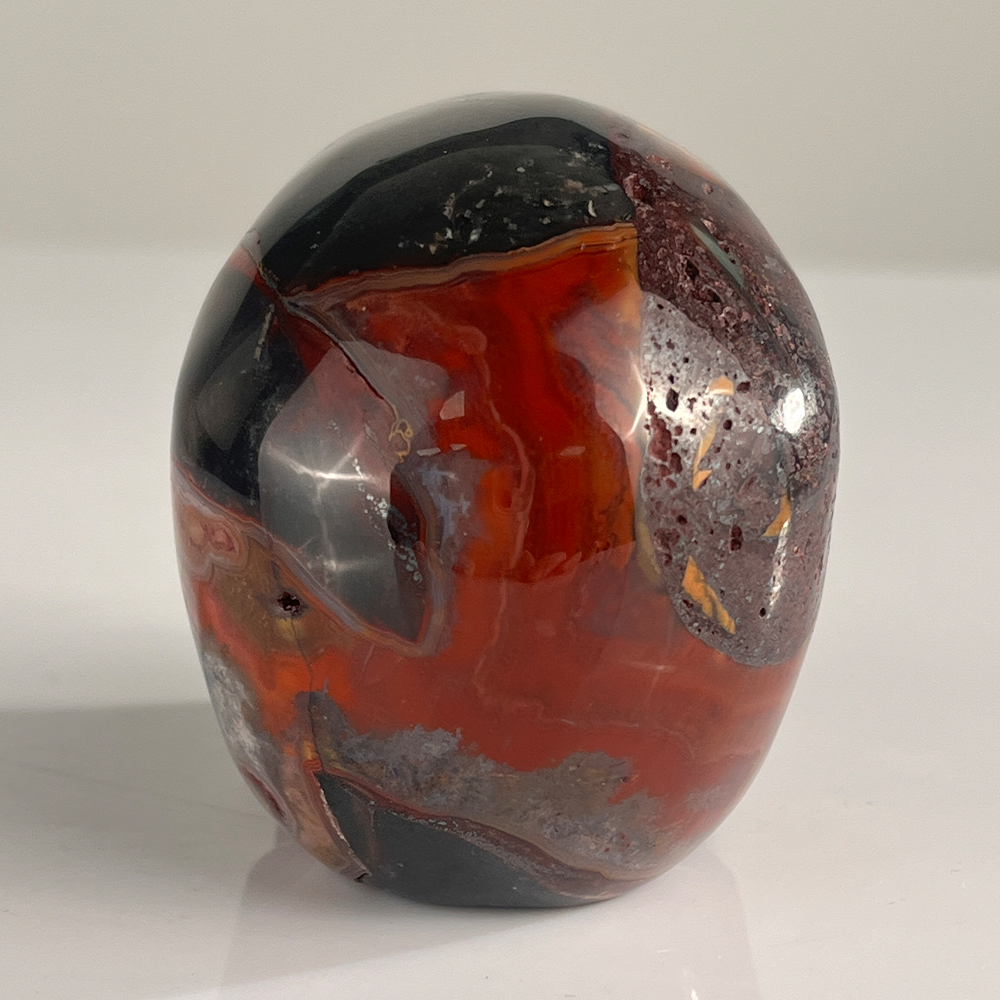 3" Red Crazy Lace Agate Crystal Skull - Pattern H