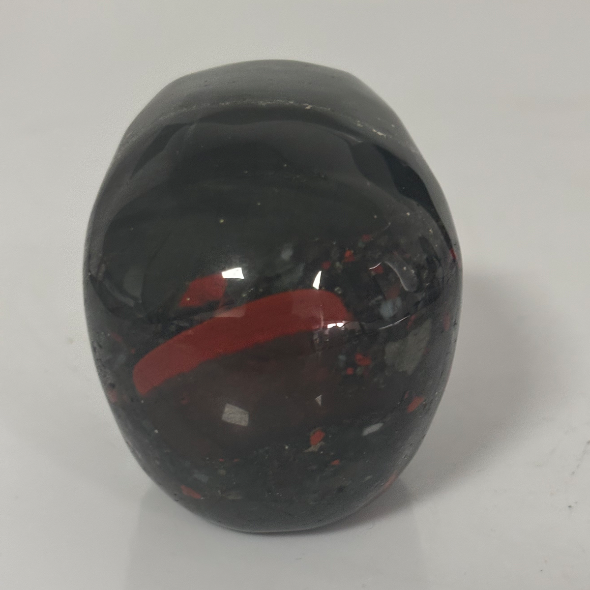 3" African Bloodstone Crystal Skull - Pattern Q