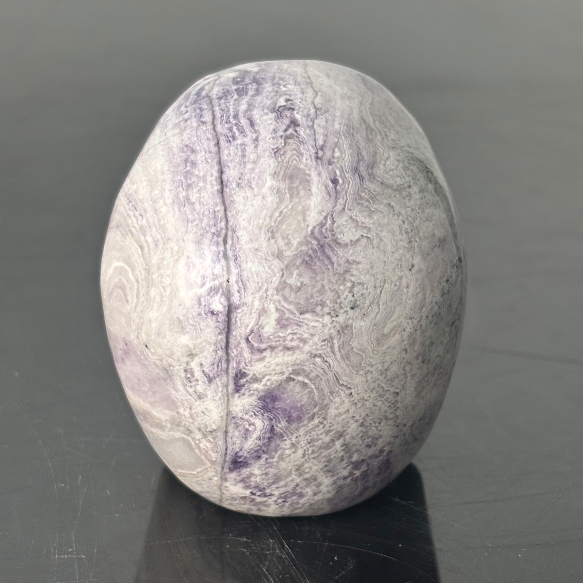3" Purple Peacock Stone Crystal Skull - Pattern I