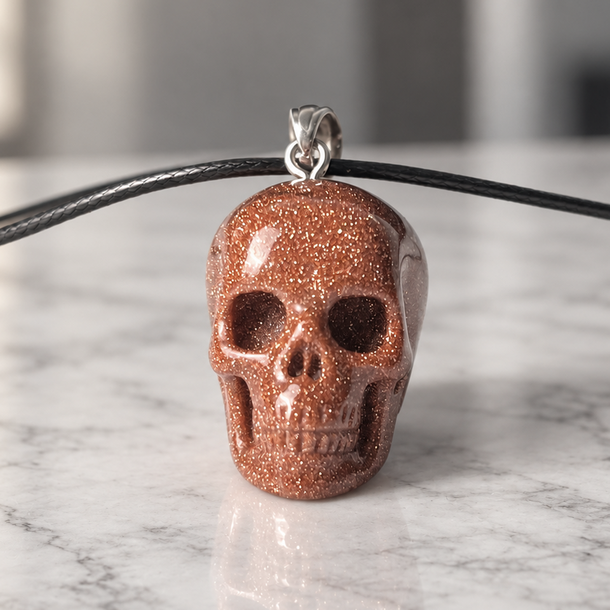 Goldsand Human Skull Pendant