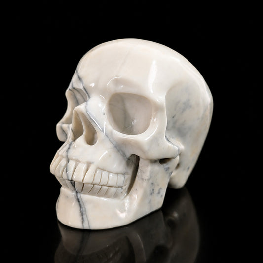 4.5" Ivory Jade Crystal Skull - Pattern B