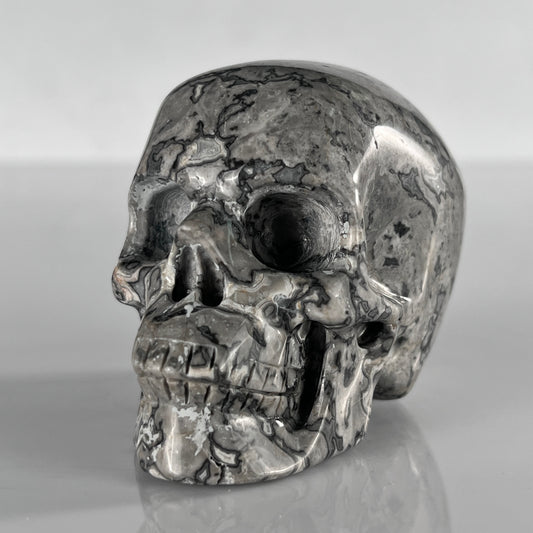 3" Grey Picture Jasper Crystal Skull- Pattern C