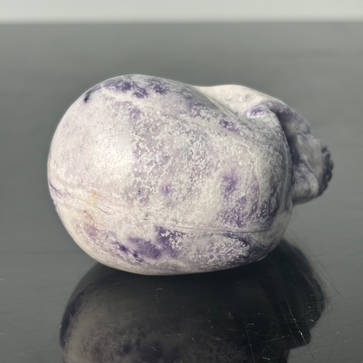 3" Purple Peacock Stone Crystal Skull - Pattern A