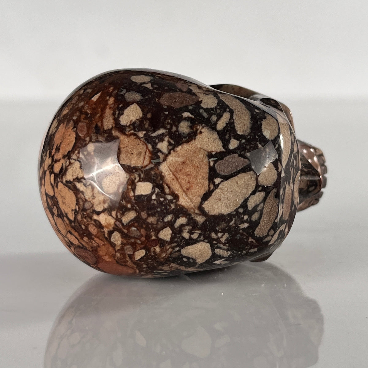 2" Brecciated Red Jasper Crystal Skull - Pattern C
