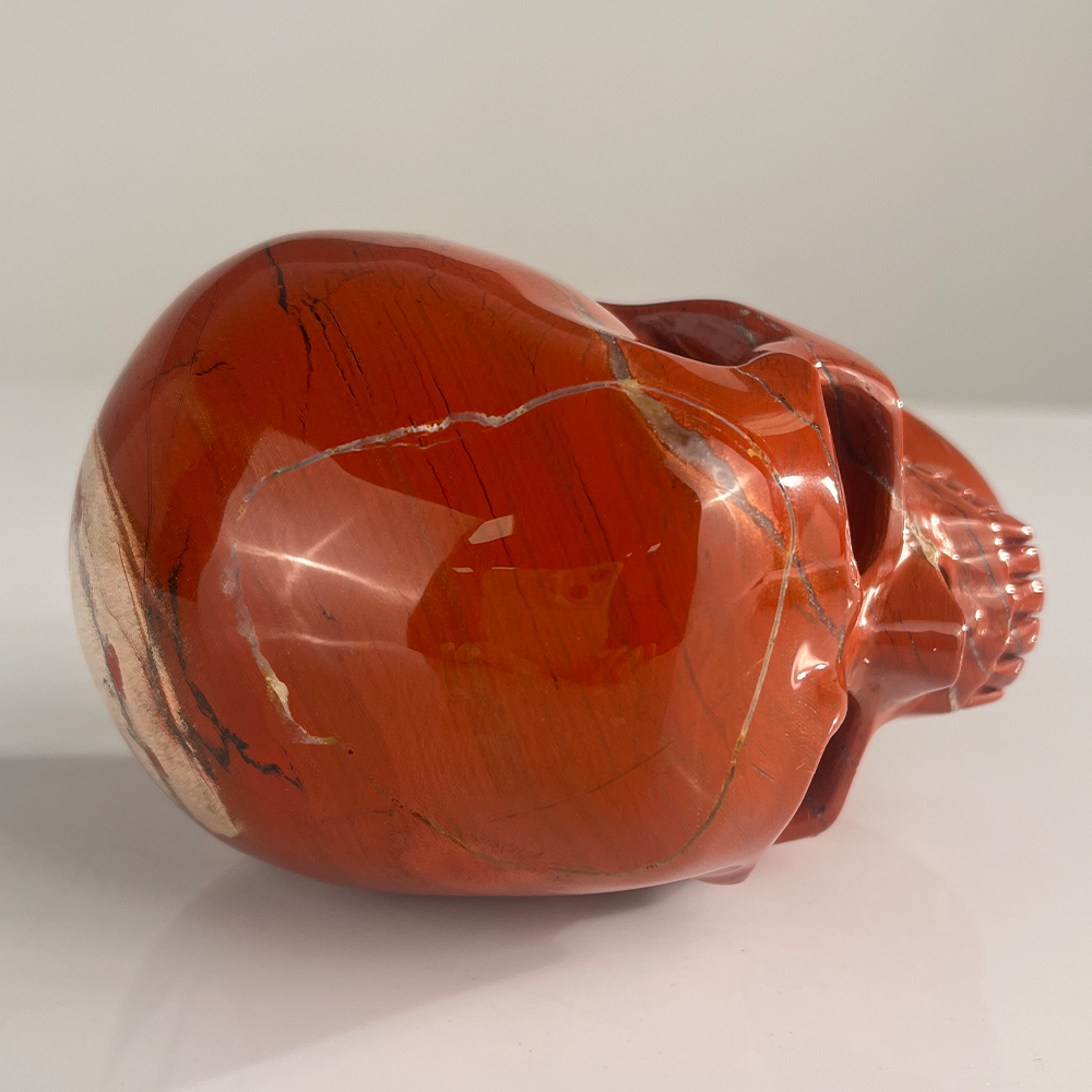 4.5" Red Jasper Crystal Skull - Pattern B