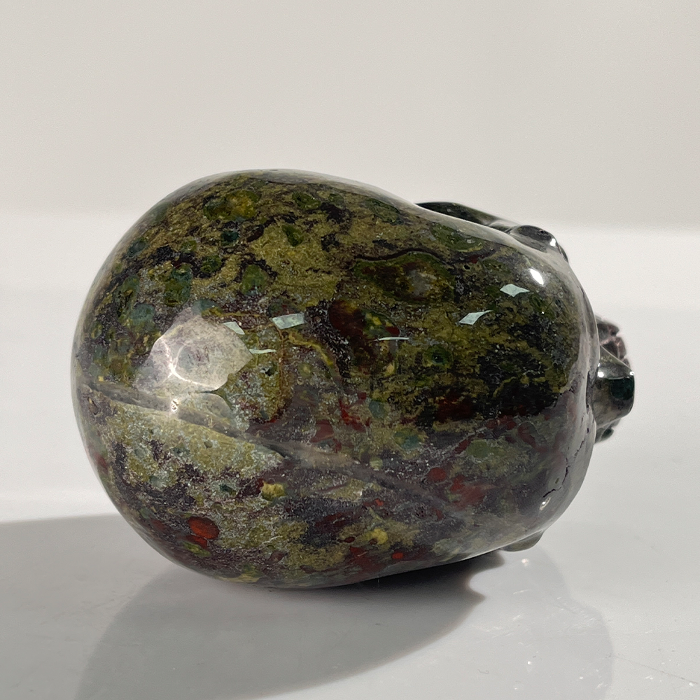 3" Dragon Bloodstone Crystal Skull - Pattern A