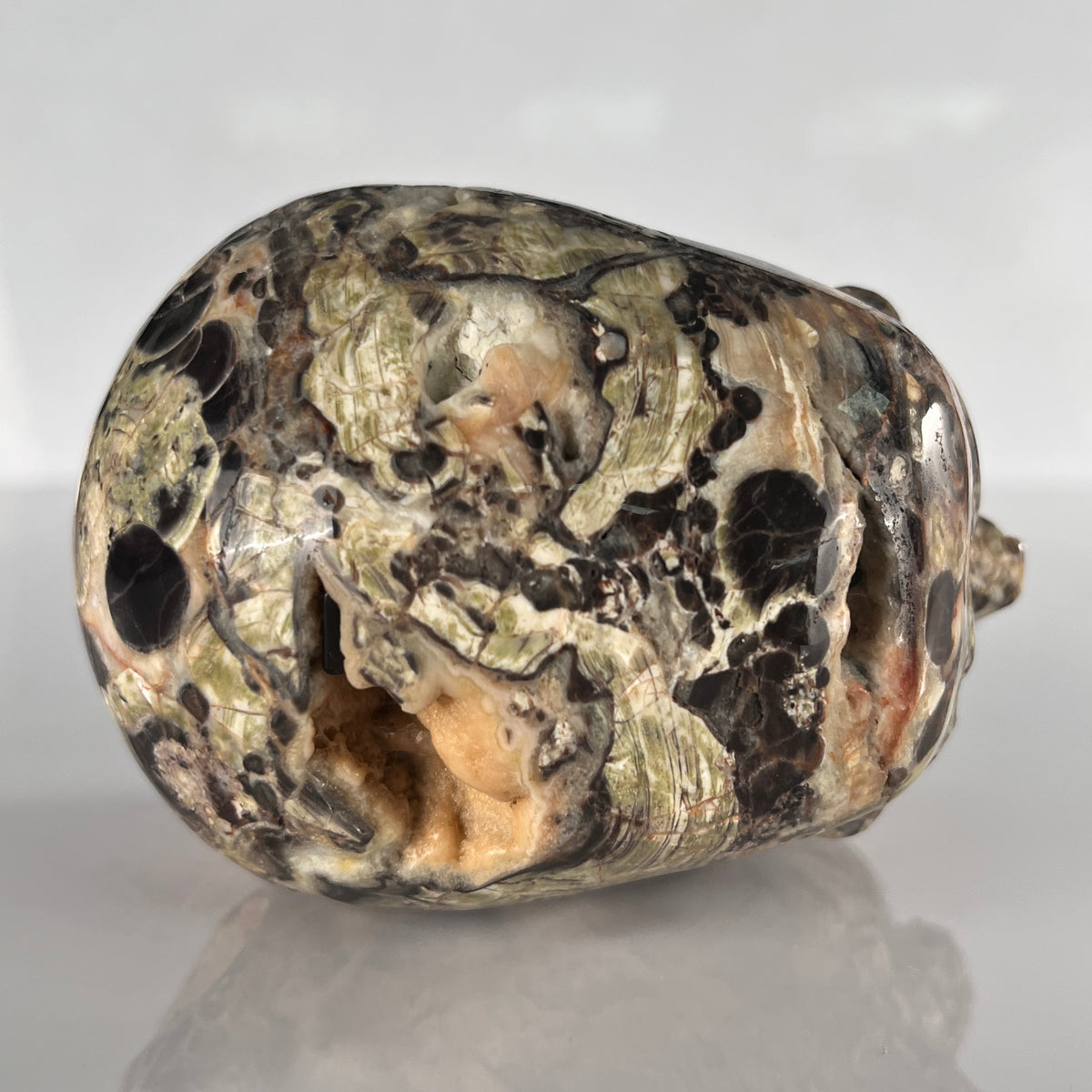 4.5" Money Agate Crystal Skull - Pattern B
