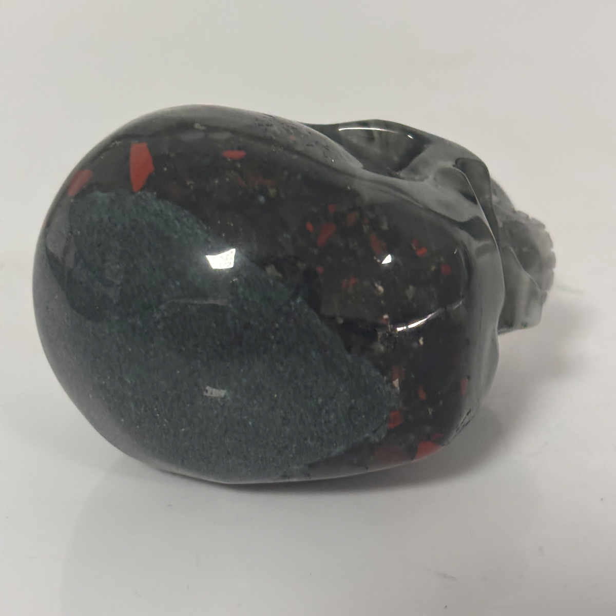 3" African Bloodstone Crystal Skull - Pattern O