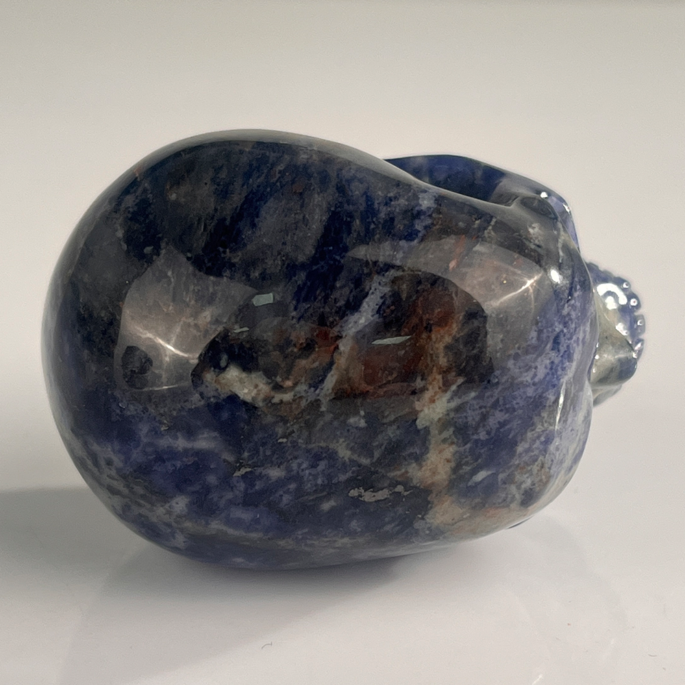Crâne en cristal d'agate dentelle bleue de 5 cm – Mini crâne en cristal
