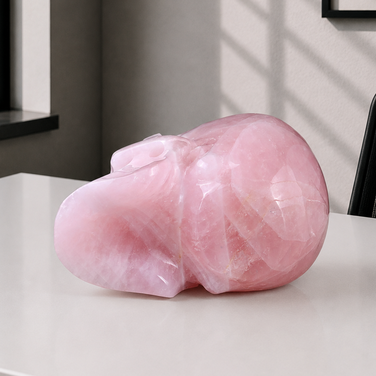 5" Rose Quartz Crystal Skull