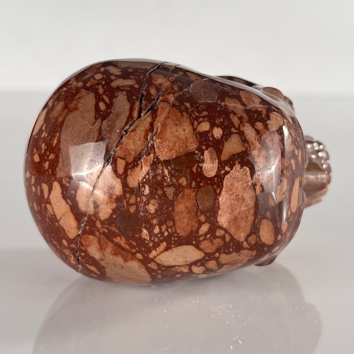 3" Brecciated Red Jasper Crystal Skull - Pattern B