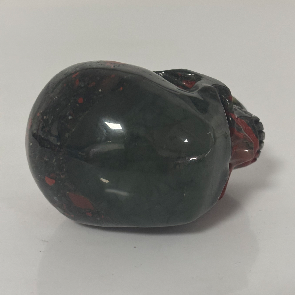 3" African Bloodstone Crystal Skull - Pattern N