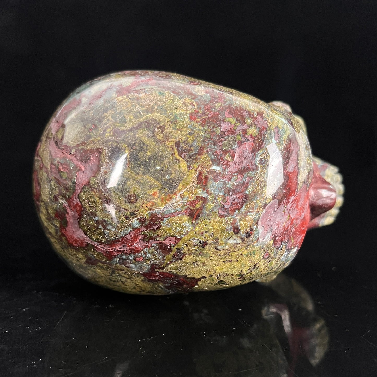 4.5" Dragon Bloodstone Crystal Skull - Pattern A