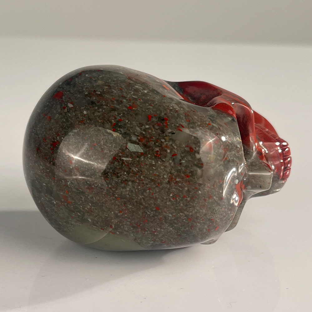 3" African Bloodstone Crystal Skull - Pattern J
