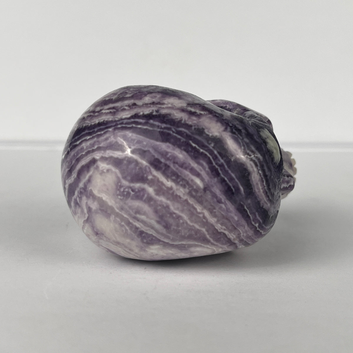 2" Purple Peacock Stone Crystal Skull - Pattern A