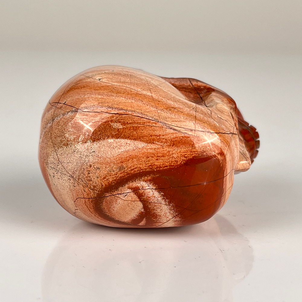 2 Zoll großer Totenkopf aus rotem Jaspiskristall