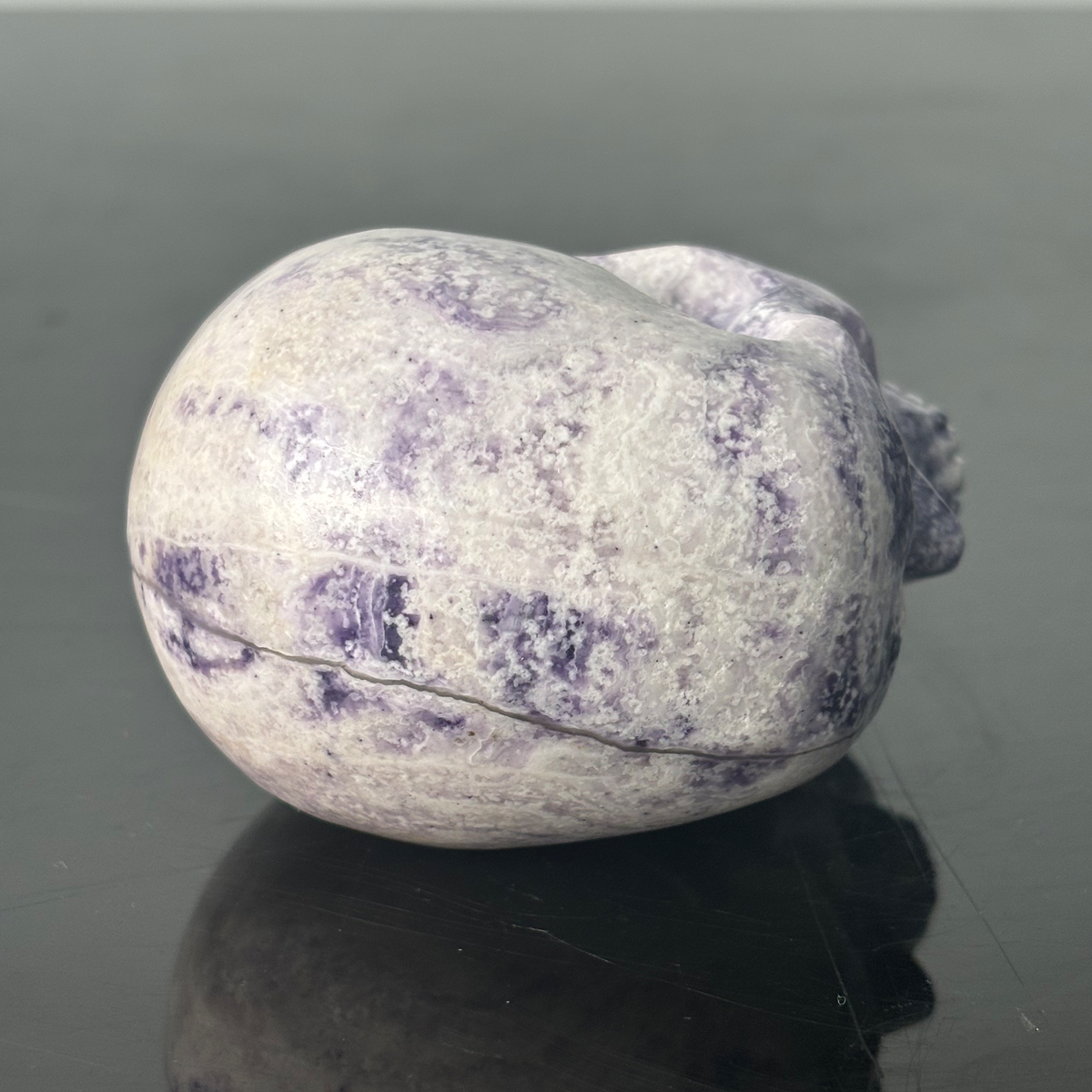 3" Purple Peacock Stone Crystal Skull - Pattern B