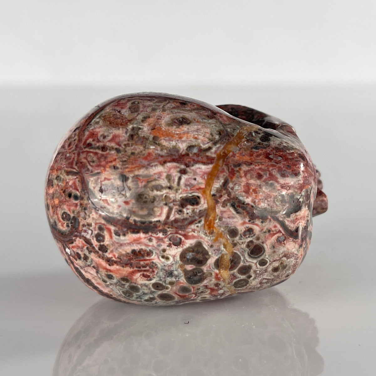 2" Red Leopard Skin Jasper Crystal Skull - Pattern B