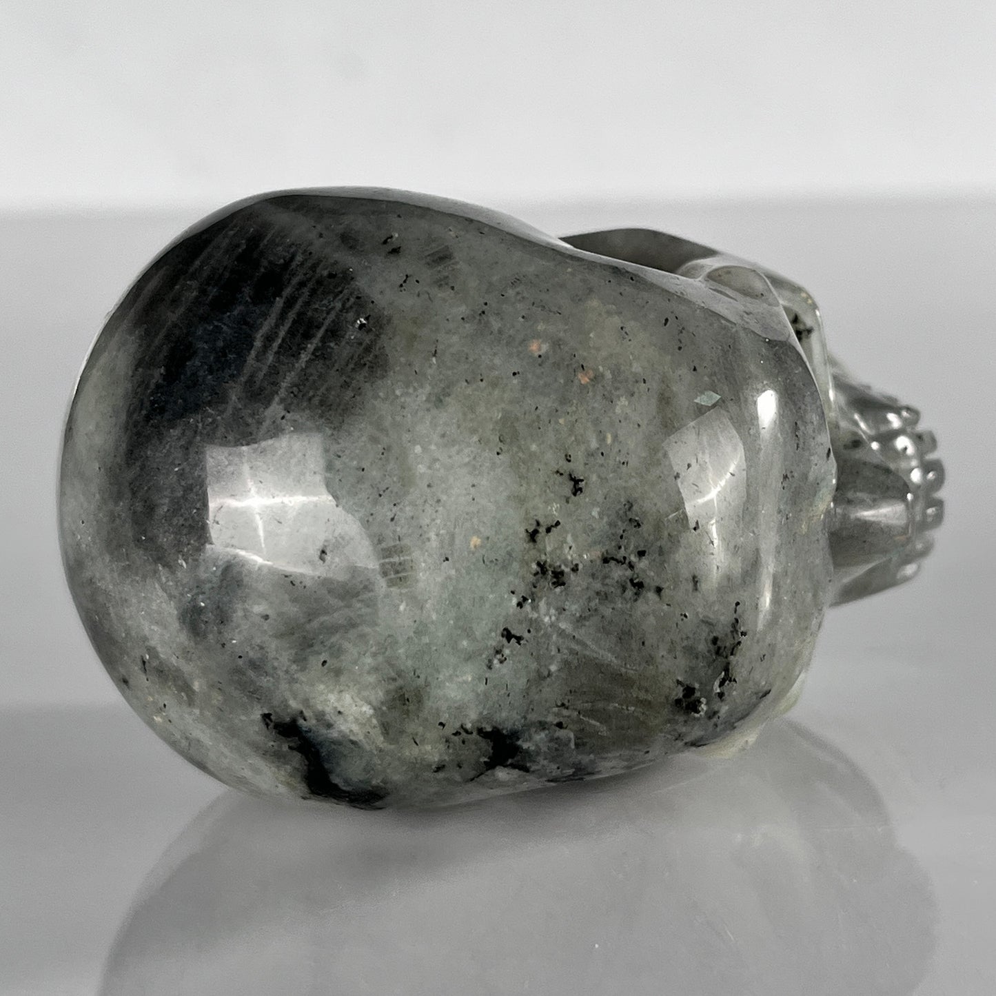 3 Inch Grey Labradorite Crystal Skull – Hand Carved Natural Stone