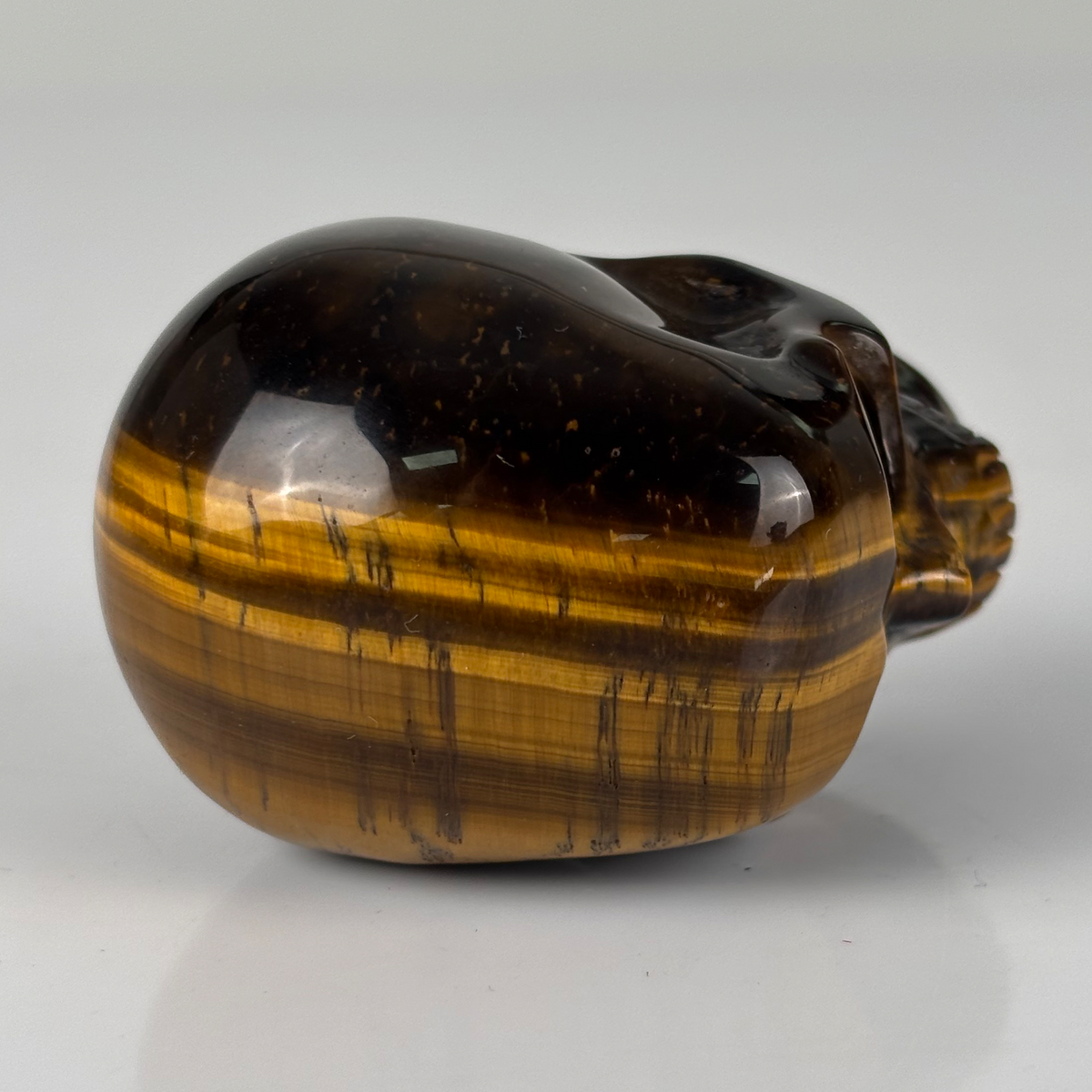 2" Tiger Eye Crystal Skull - Pattern A