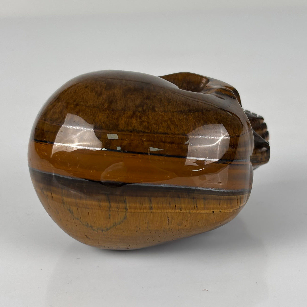 3" Tiger Eye Crystal Skull - Pattern F