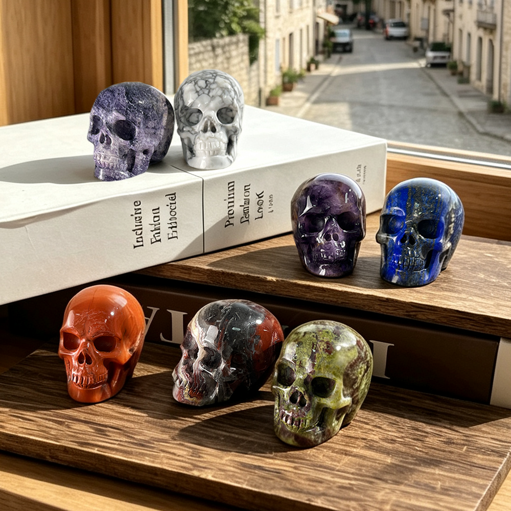 2 inch Crystal Skull Collection - Hand Carved Natural Gemstone