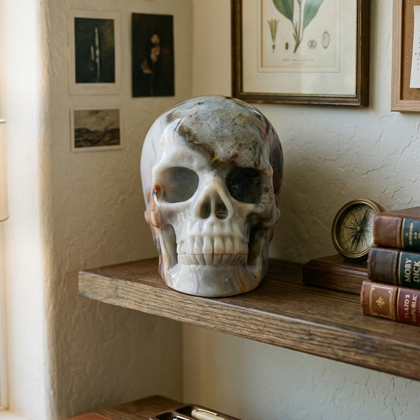 7-10 inch Crazy Lace Agate Skull -Titan Series Large Scale Crystal Skull