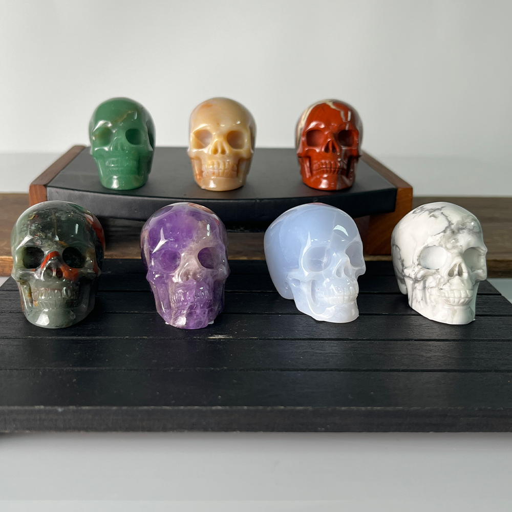 1.75 inch Crystal Skull Collection - Hand Carved Natural Gemstone