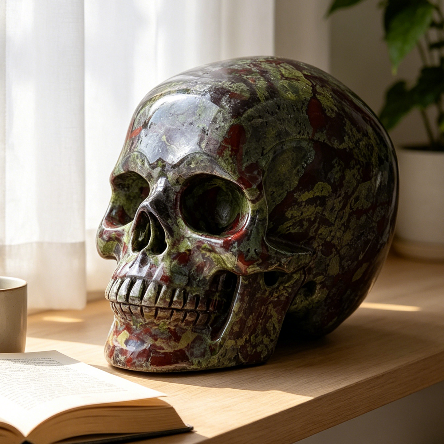 7-14 inch Dragon Bloodstone Crystal Skull - Titan Series Large Scale Crystal Skull