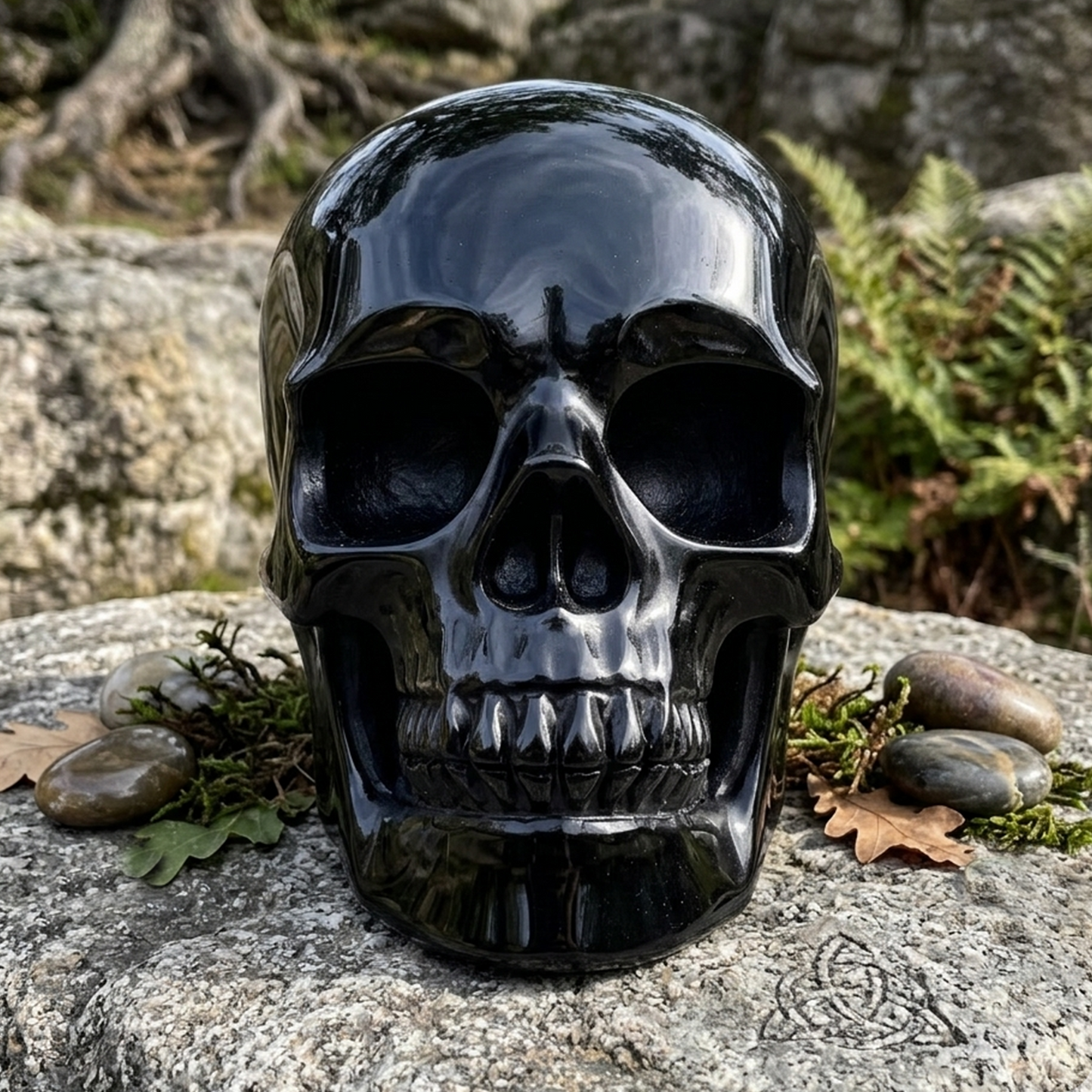 7-14 inch Black Obsidian Crystal Skull - Titan Series Large Scale Crystal Skull