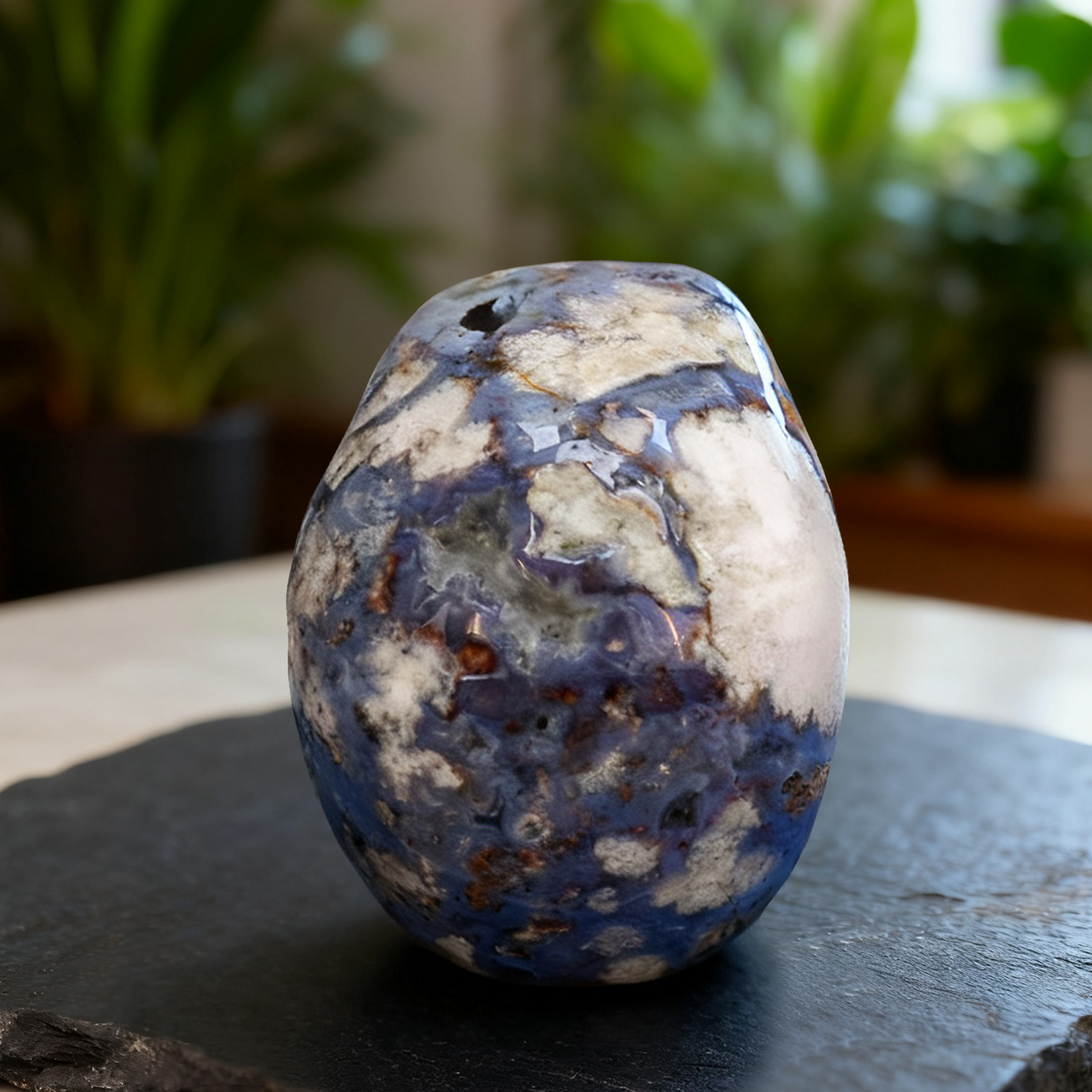 2 Inch Blue Flower Agate Crystal Skull – Mini Gemstone Skull