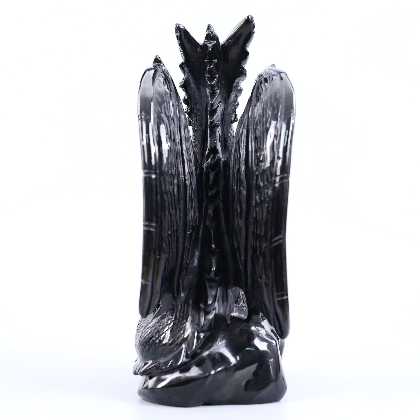 Obsidian Winged Dragon on Skull