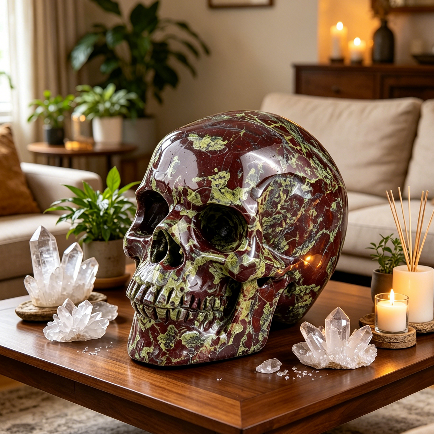 7-14 inch Dragon Bloodstone Crystal Skull - Titan Series Large Scale Crystal Skull