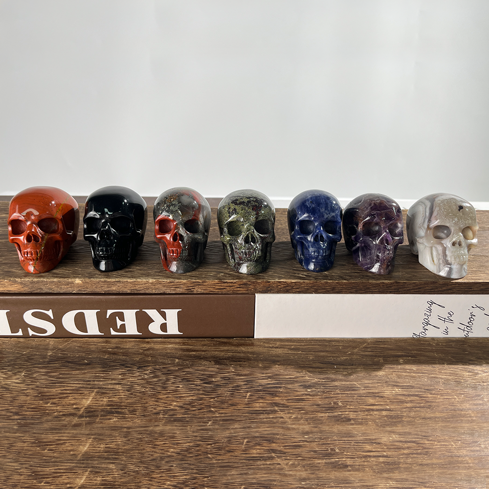 2 inch Crystal Skull Collection - Hand Carved Natural Gemstone
