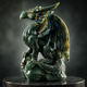 Labradorite Winged Dragon on Skull - Hand-Carved Natural Stone Sculpture