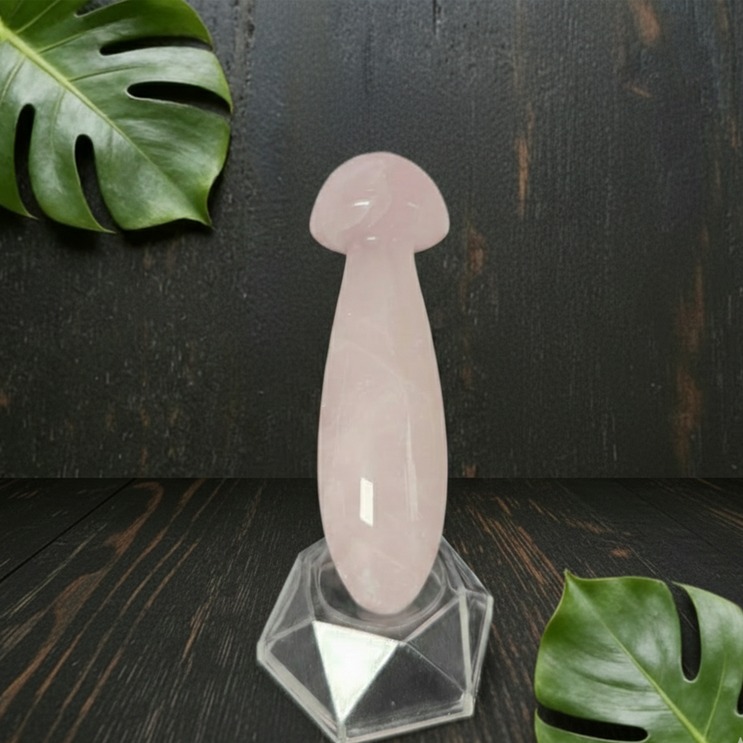 Rose Quartz Mushroom Acupressure Tool – Natural Healing Stone