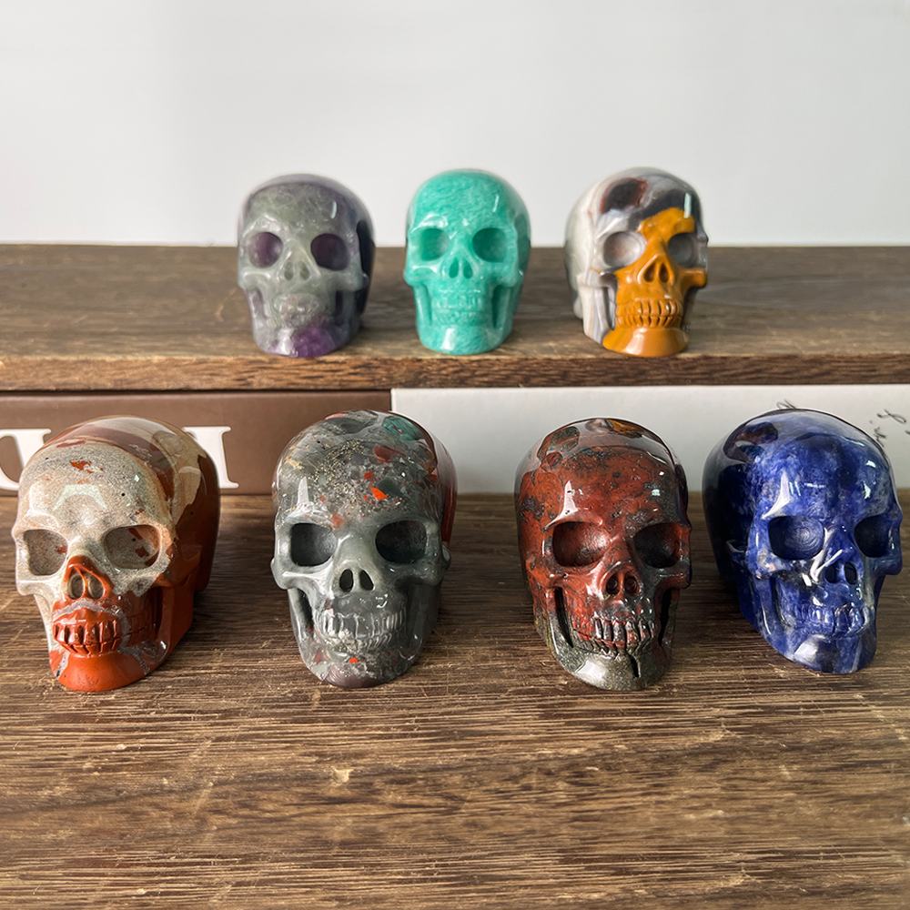 2 inch Crystal Skull Collection - Hand Carved Natural Gemstone