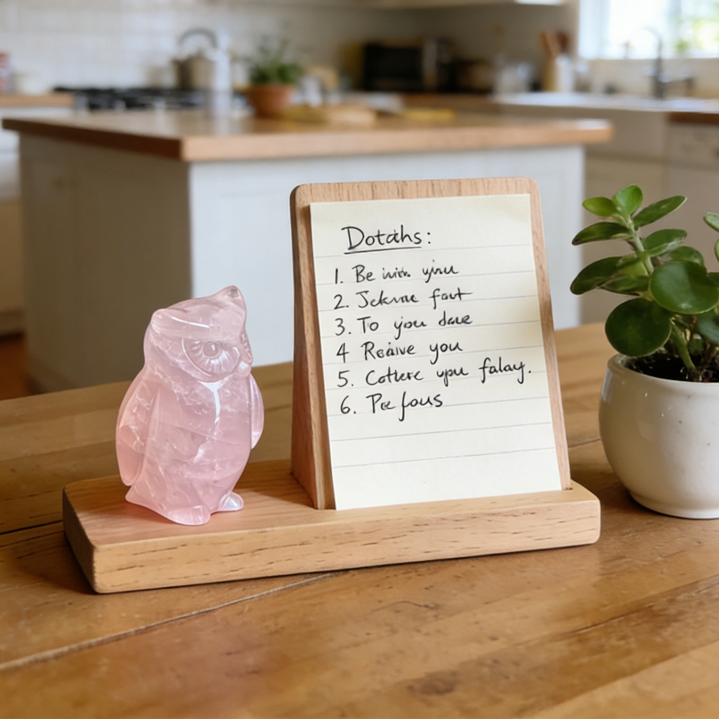 Rose Quartz Owl Carving – Hand Carved Natural Stone