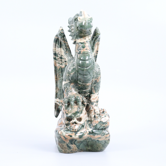 Lapis Winged Dragon on Skull