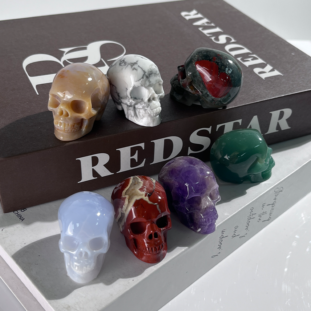 1.75 inch Crystal Skull Collection - Hand Carved Natural Gemstone